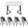 Grau Stühlen + Schwarz Tischbeine | Grau