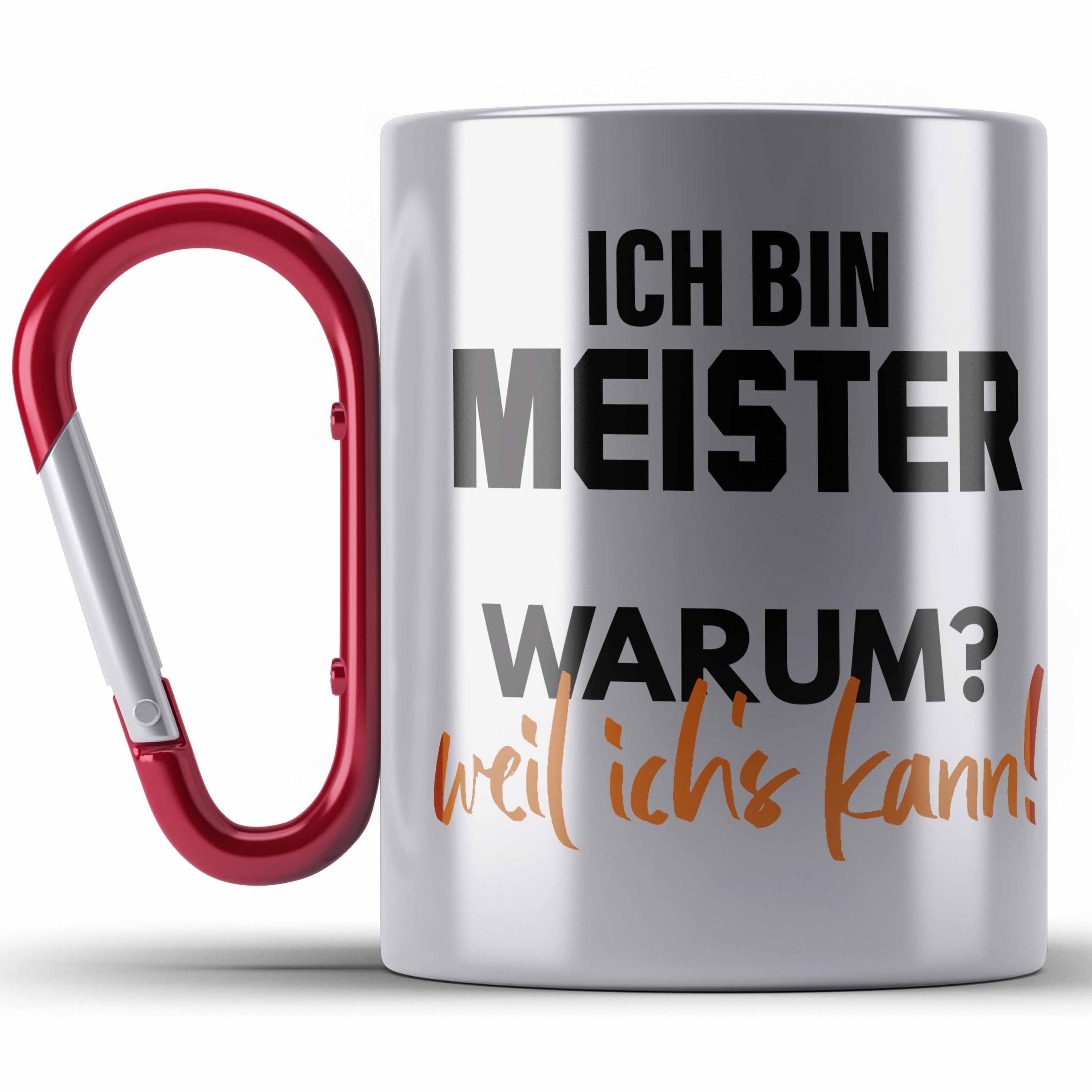 Geschenk Thermotasse Meisterprüfung Edelstahl Tasse Mann Trendation Bestanden Meister Rot Prüfung