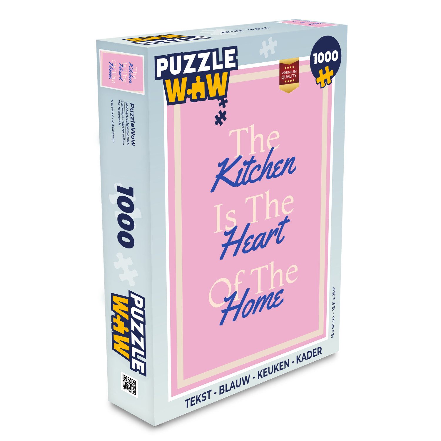 Puzzle Text - Blau - Küche - Rahmen