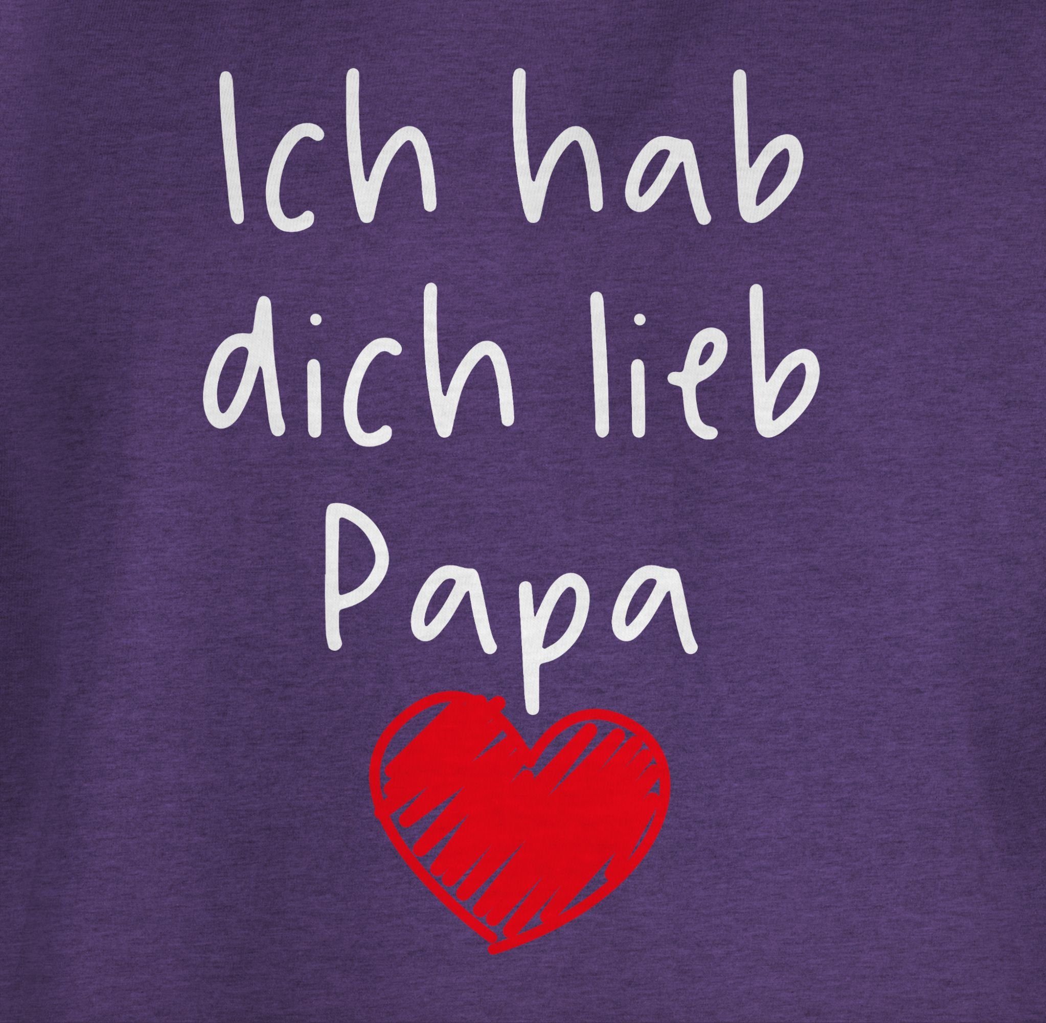 Kinder Kids (Gr. 92 -146) Shirtracer T-Shirt Ich hab dich lieb Papa Herz weiß - Geschenk Vatertag Kinder - Mädchen Kinder T-Shir