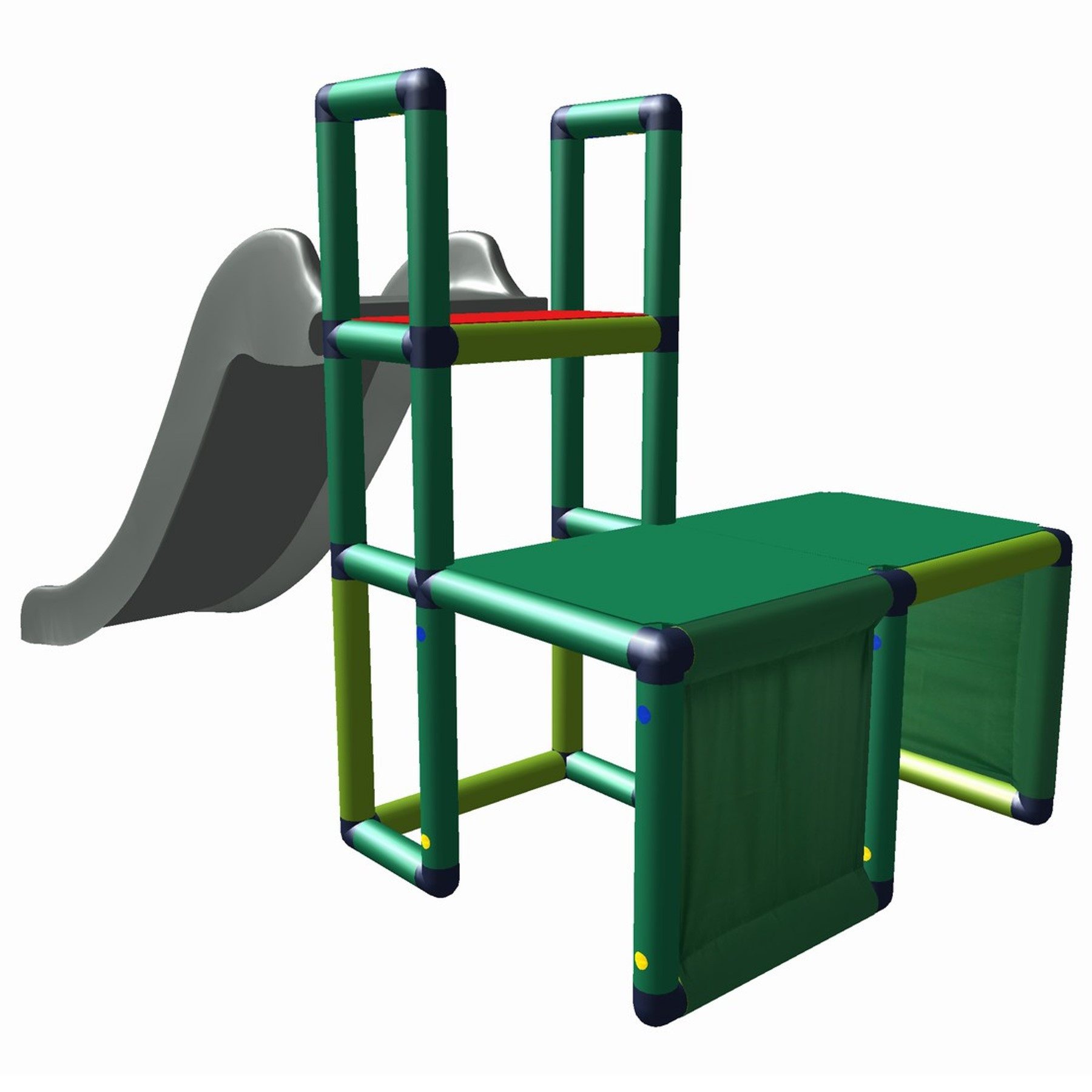 move and stic Uni Sport kleine Rutsche mit Tunnel Konstruktions-Spielset, In- und Outdoor