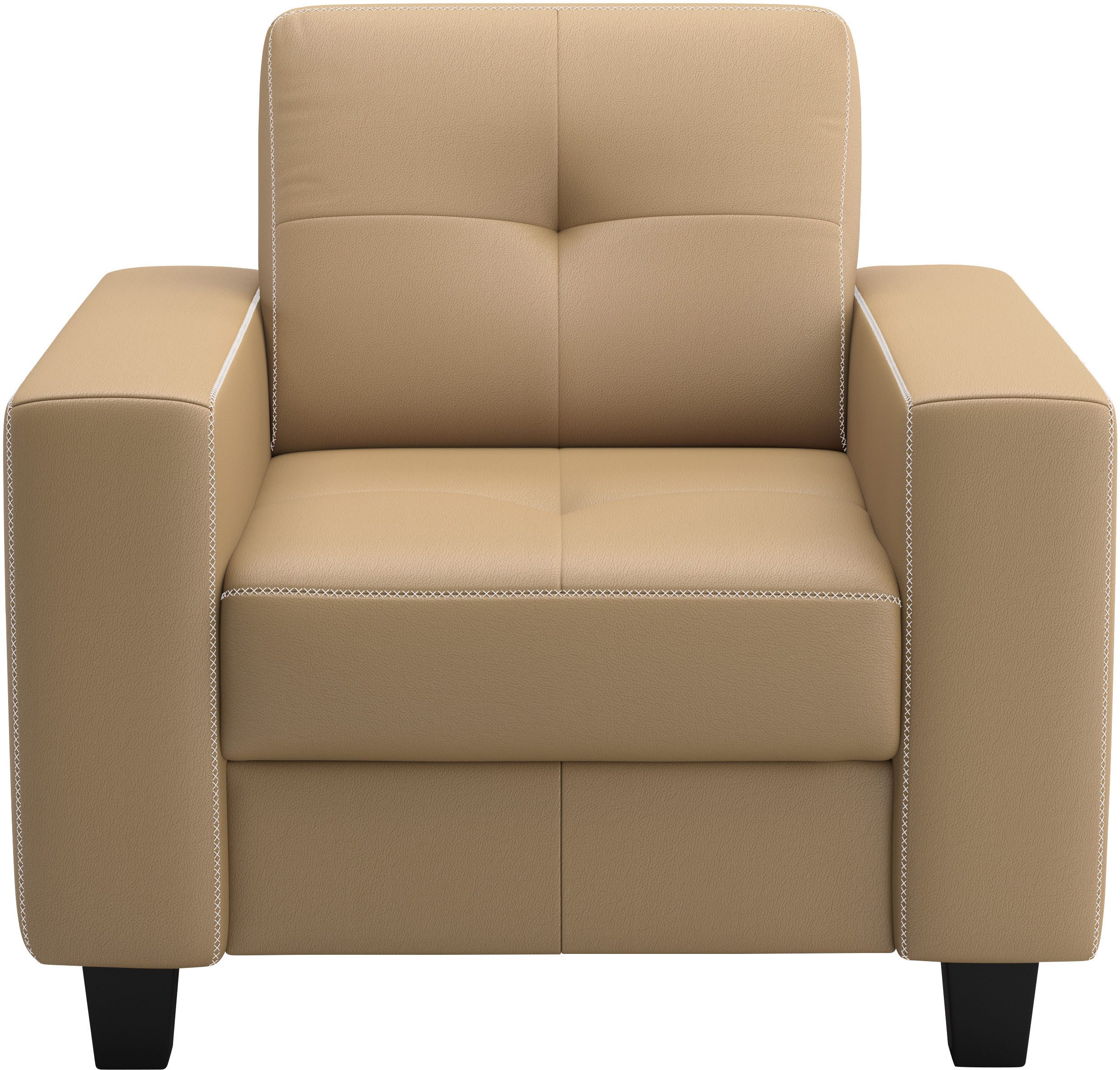 OTTO home Sessel Varese, Kreuznaht in beige