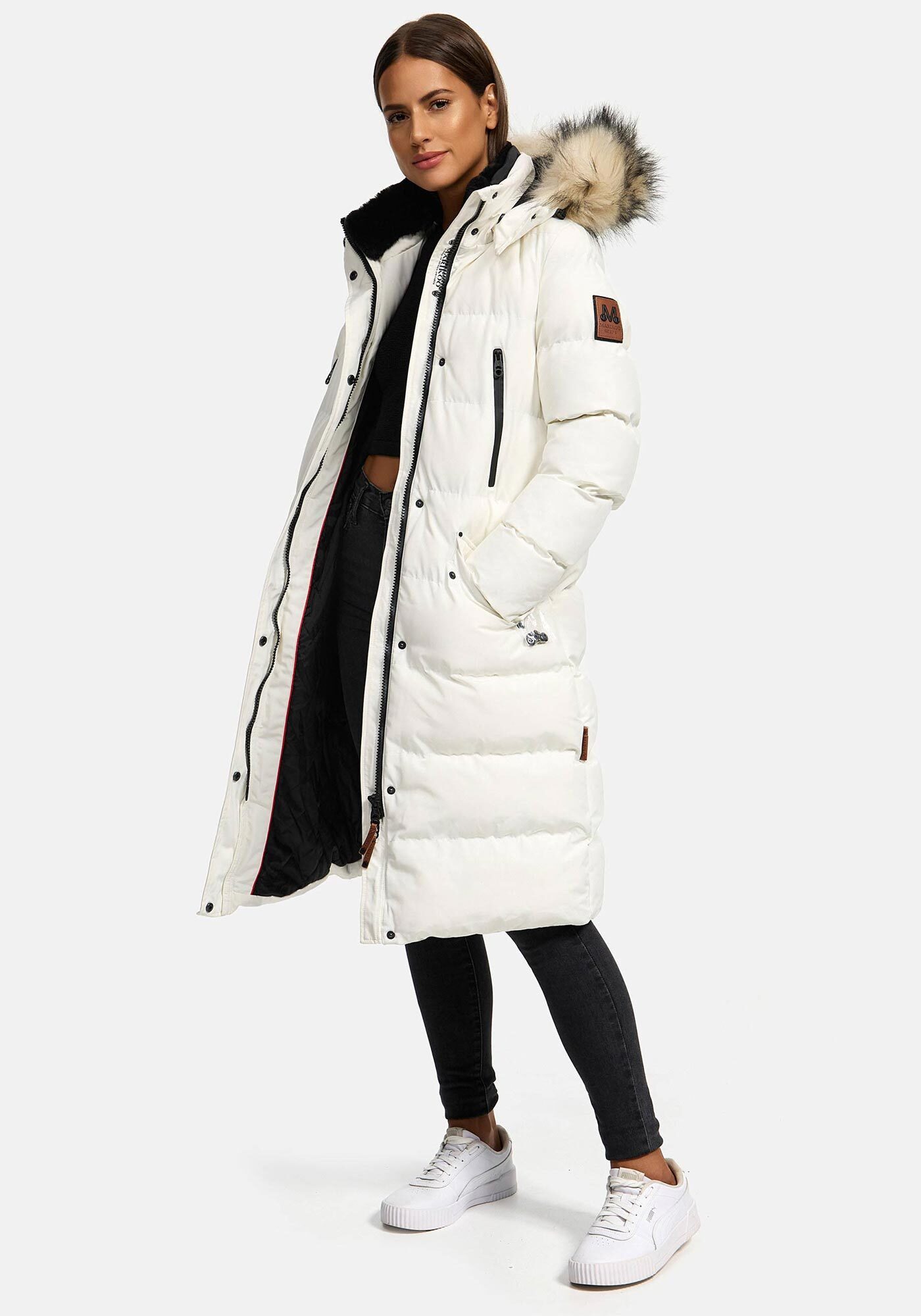 Marikoo Parka Schneesternchen langer Parka mit abnehmbarer Kapuze