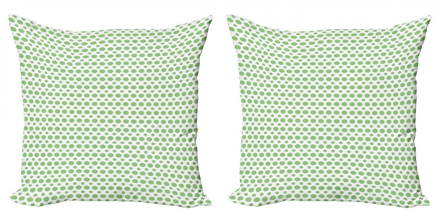 Retro Grün Stück), (2 Digitaldruck, Kissenbezüge Pop-Art Accent Style-Punkte Abakuhaus Doppelseitiger Modern