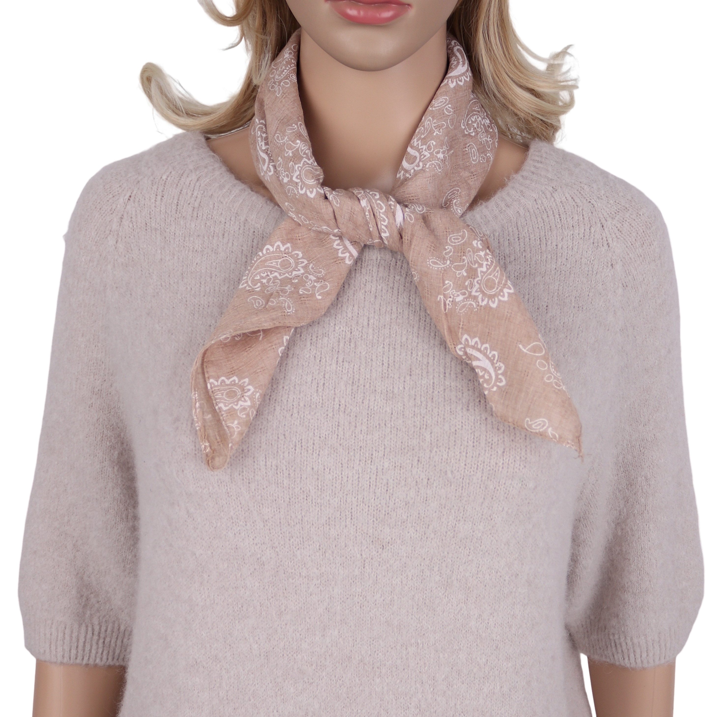 MIRROSI Nickituch ierecktuch ca. 60 × 60 cm, wunderschönes Paisley-Muster, Damen Halstuch ideal für Frühling, Sommer oder Herbst