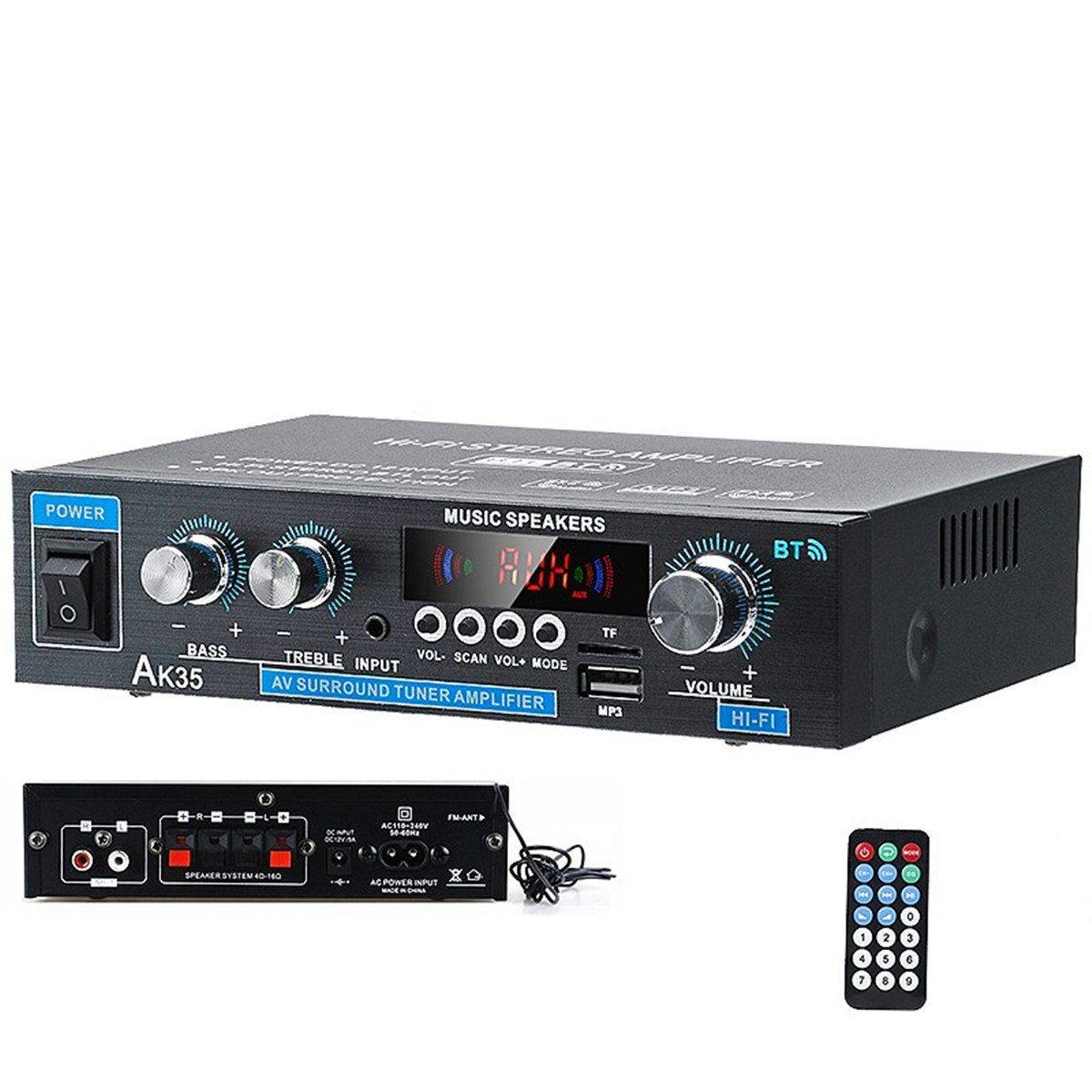 600W Stereo Audioverstärker Mit Bluetooth 5.0, FM/AM-Radio & Mikrofoneingängen – HiFi Für Zuhause