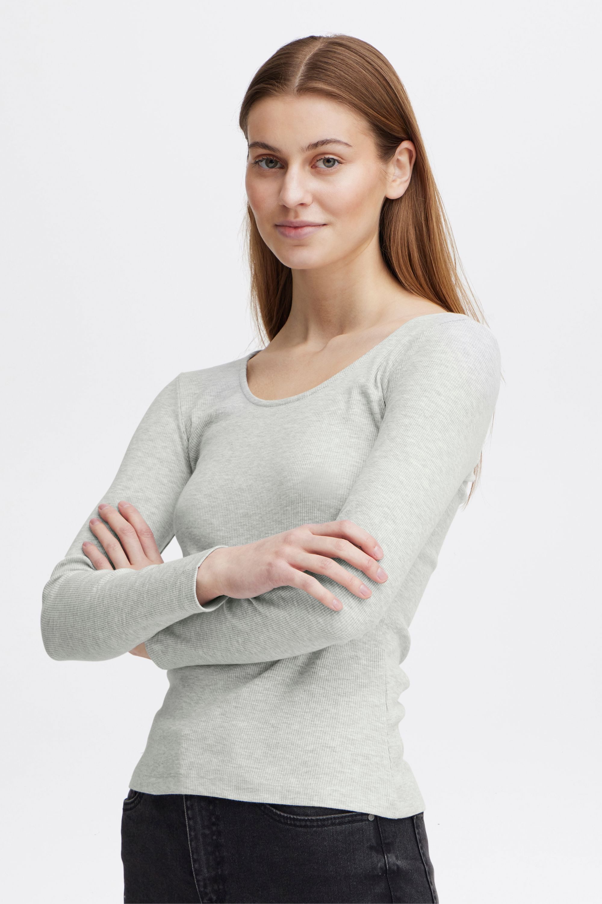 OXMO Longsleeve OXIskat Basic Longsleeve aus Rippe