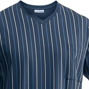 Erwin Müller Nachthemd Herren-Nachthemd (1-tlg) Single-Jersey Streifen