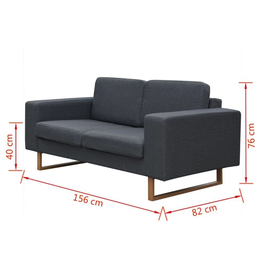 vidaXL Sofa 2-Sitzer und Dunkelgrau Set 3-Sitzer Sofa