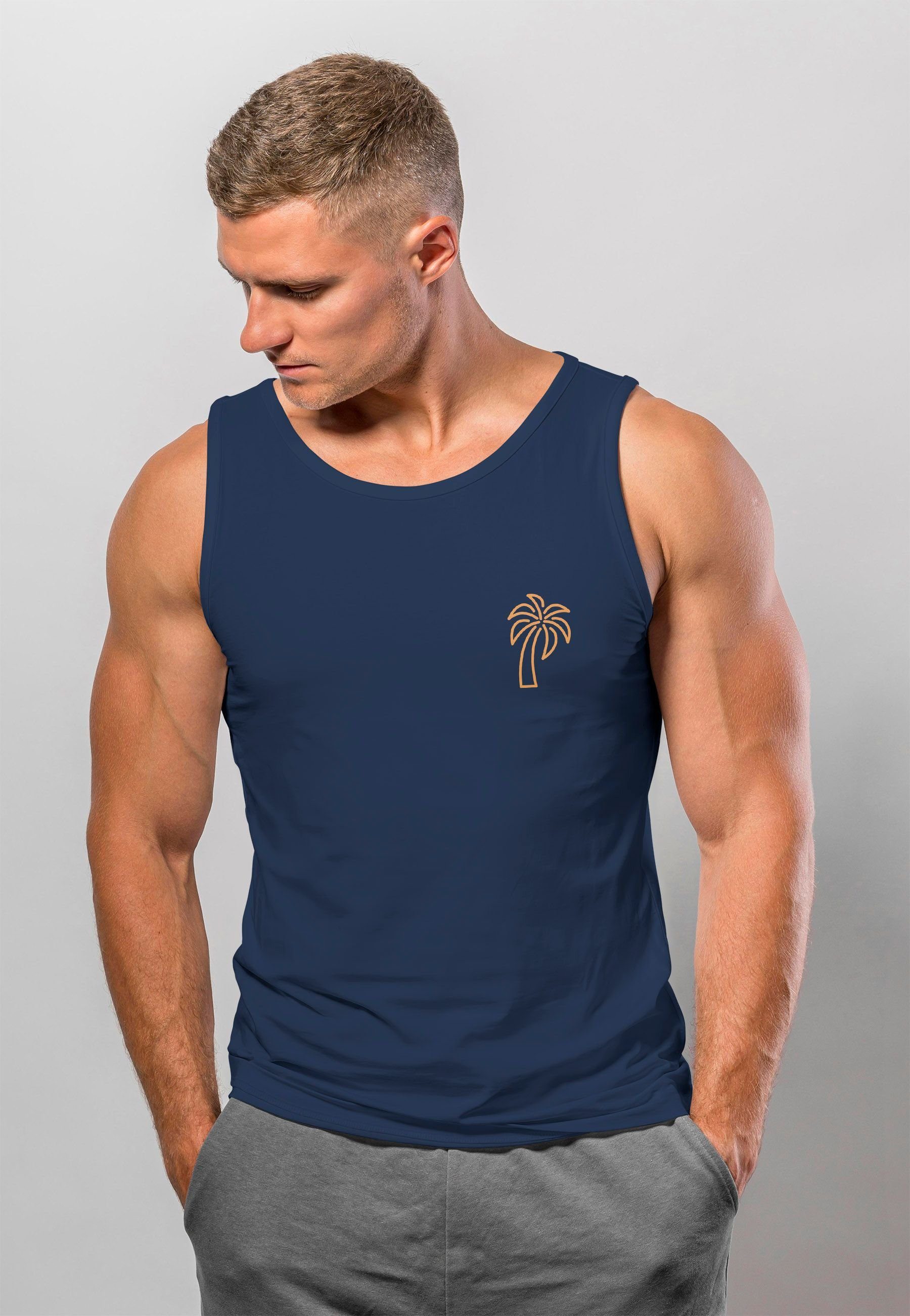 Neverless Tanktop Herren Tank-Top Palme Logo Print Sommer Badge Emblem Mini günstig online kaufen