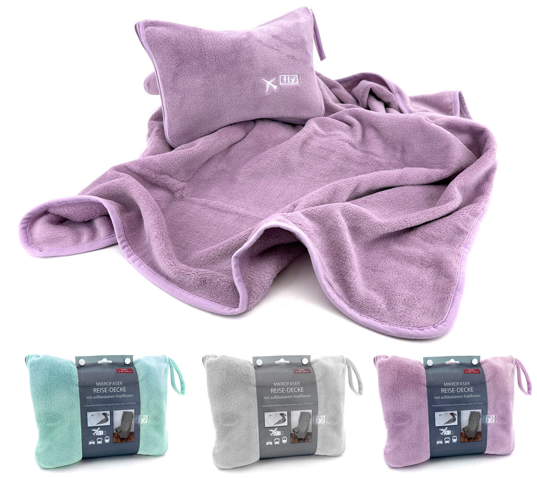 heimtexland Reisekissen Reise-Set Reisedecke und Nackenkissen aufblasbar, T günstig online kaufen