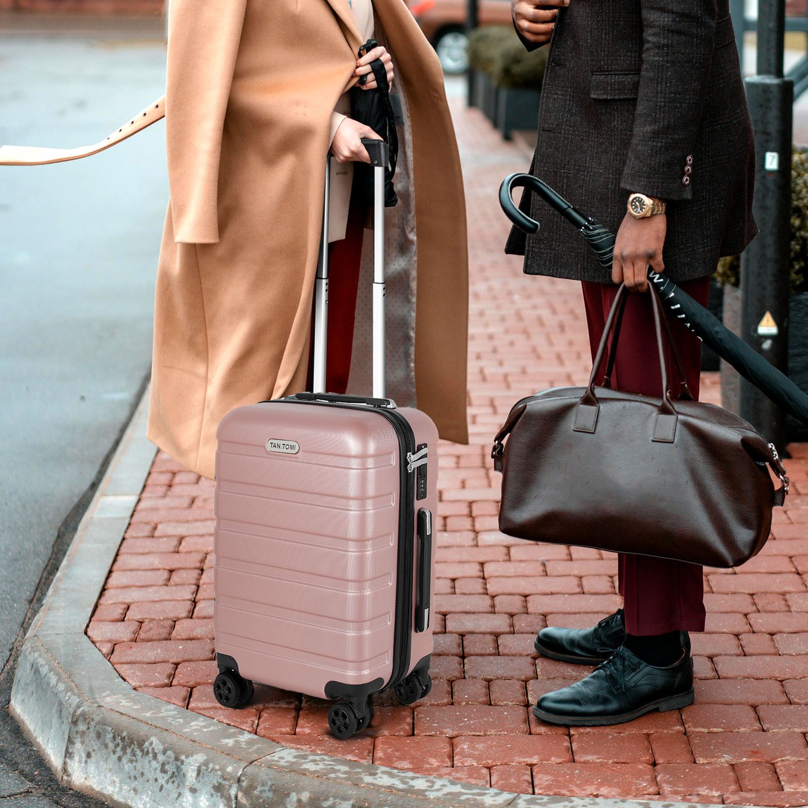 TAN.TOMI Handgepäckkoffer Koffer Hartschale Leicht Reisekoffer ABS Geräumig Haltbar(M L XL), 4 Rollen, Trolley Handgepäck Große Kapazität mit 4 Rollen und Zahlenschloss