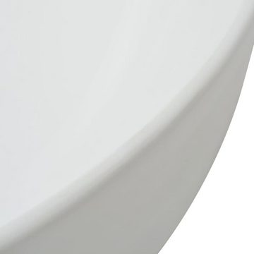 DOTMALL Aufsatzwaschbecken Keramik Rund, ø 415 mm,Hahnloch mittig,einfach zu säubern