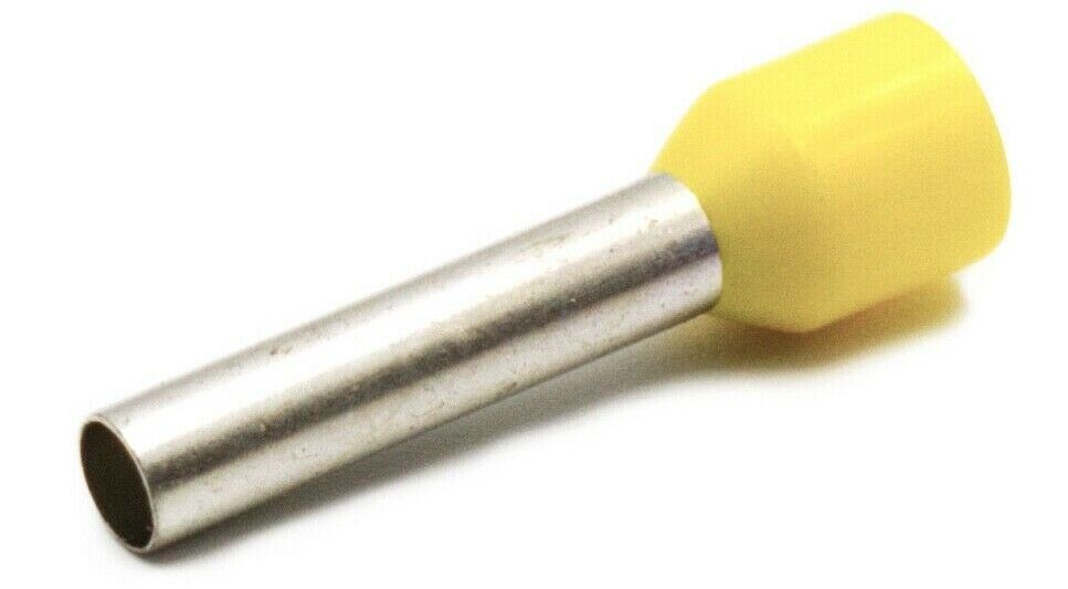 6mm² x Aderendhülsen 18mm Stück lang 6,0L Hilpress isoliert gelb 100