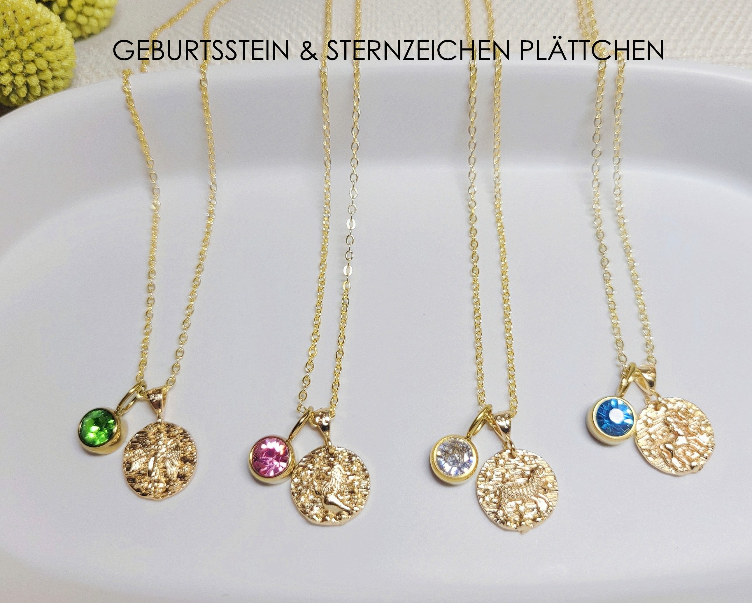 GOLDEN Kette mit Anhänger Personalisierte Halskette Geburtsstein mit Sternz günstig online kaufen