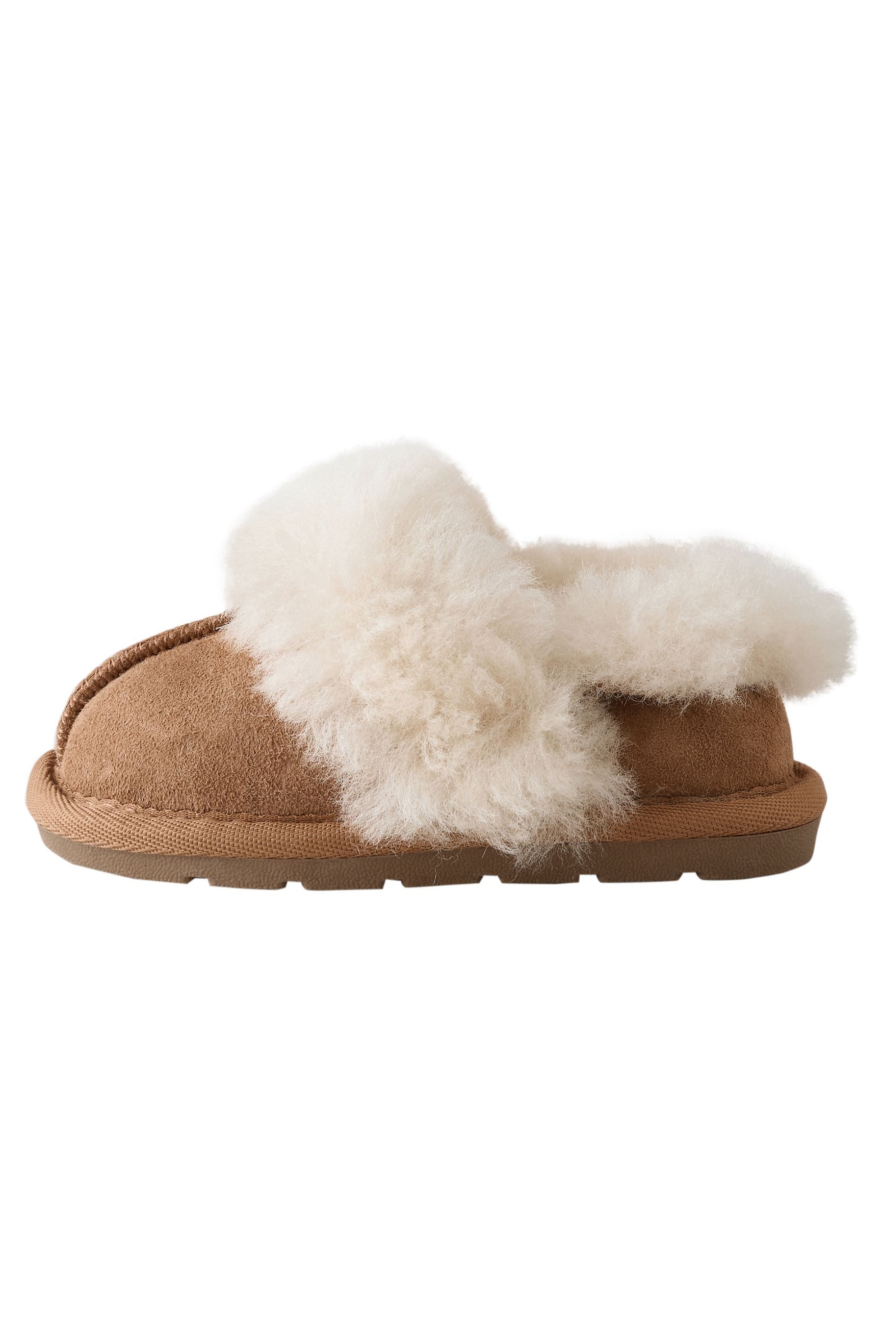 Next Домашняя обувь aus Veloursleder mit Lammfellfutter Hausschuh (1-tlg)