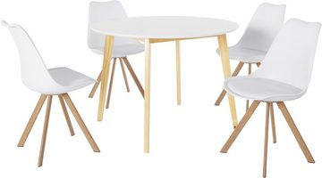 INOSIGN Essgruppe Levent, (Set, 5-tlg), bestehend aus 4 Lazio Stühlen und dem Cody Tisch