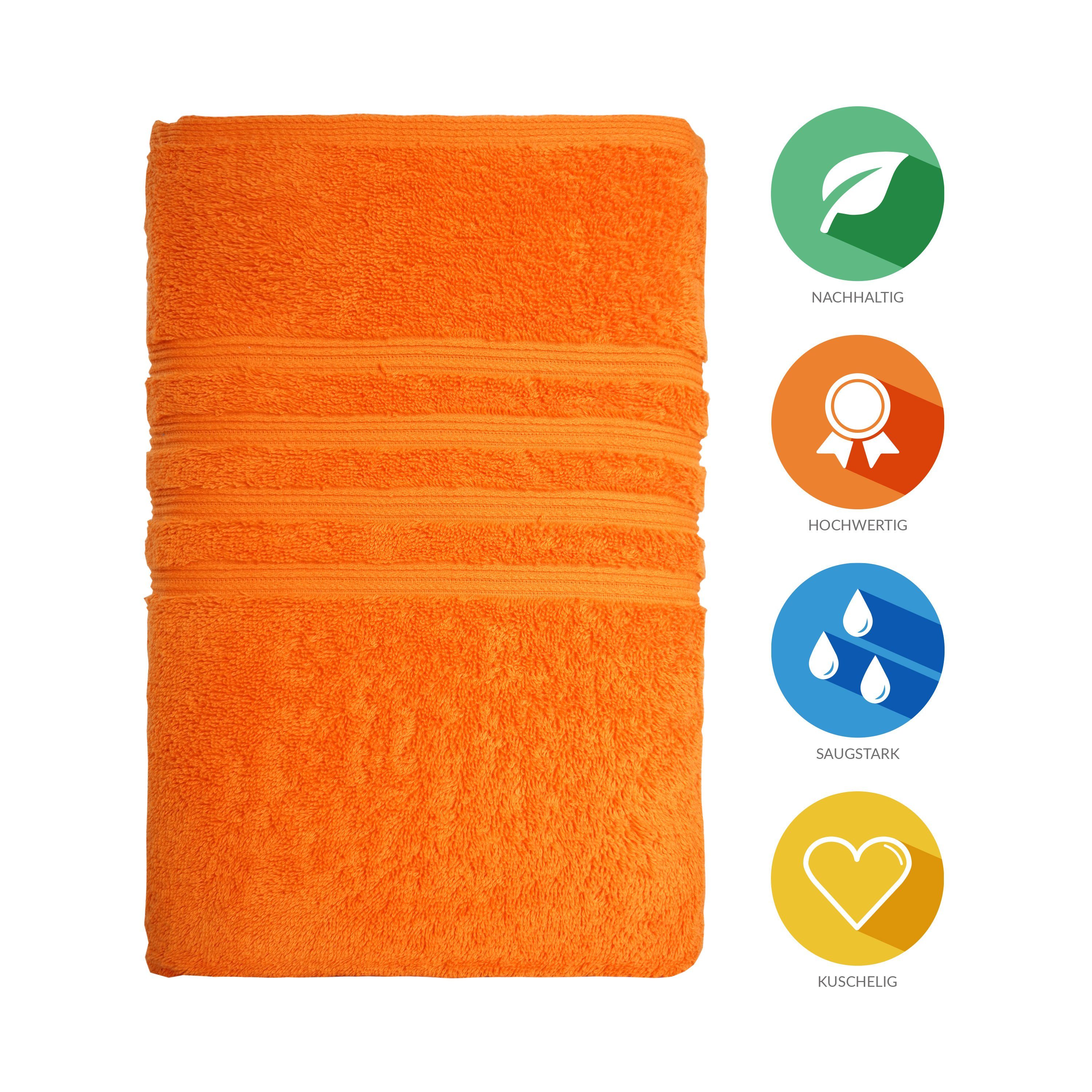 Bio-Baumwolle Serie Bali, 50 Lavea 100cm, x Orange Handtuch 100% aus