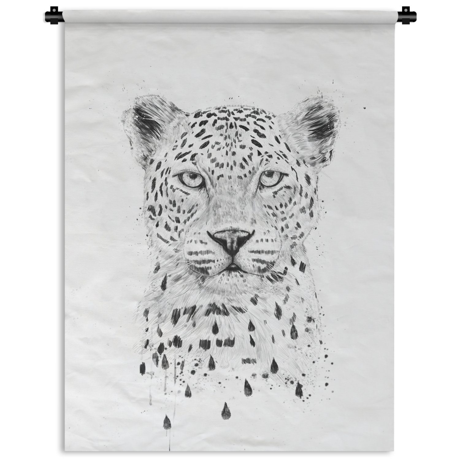 MuchoWow Wanddekoobjekt Leopard Schlafzimmer - Tapisserie, für Tiere, Punkte Deko an der - Wand, Wohnzimmer