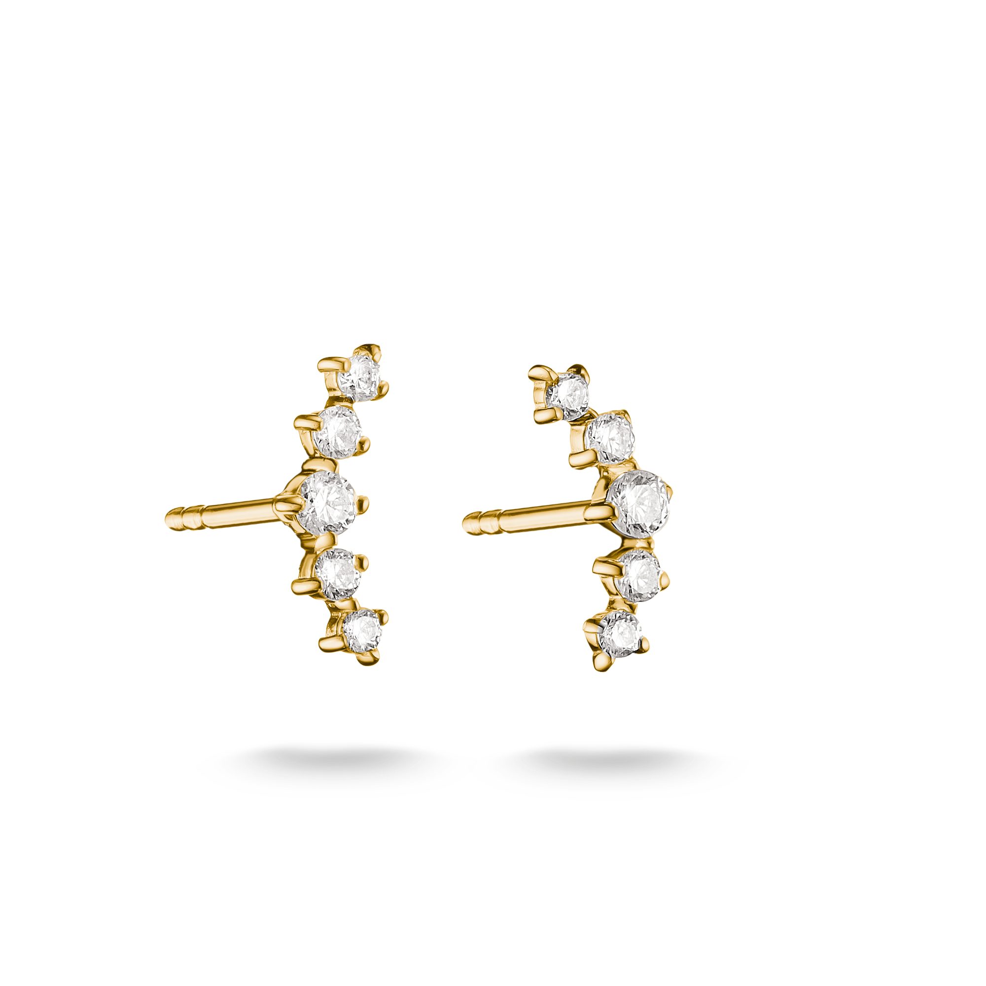 THOMAS SABO Paar Ohrstecker gebogen, gelbgoldfarben, mit Zirkonia (synth)