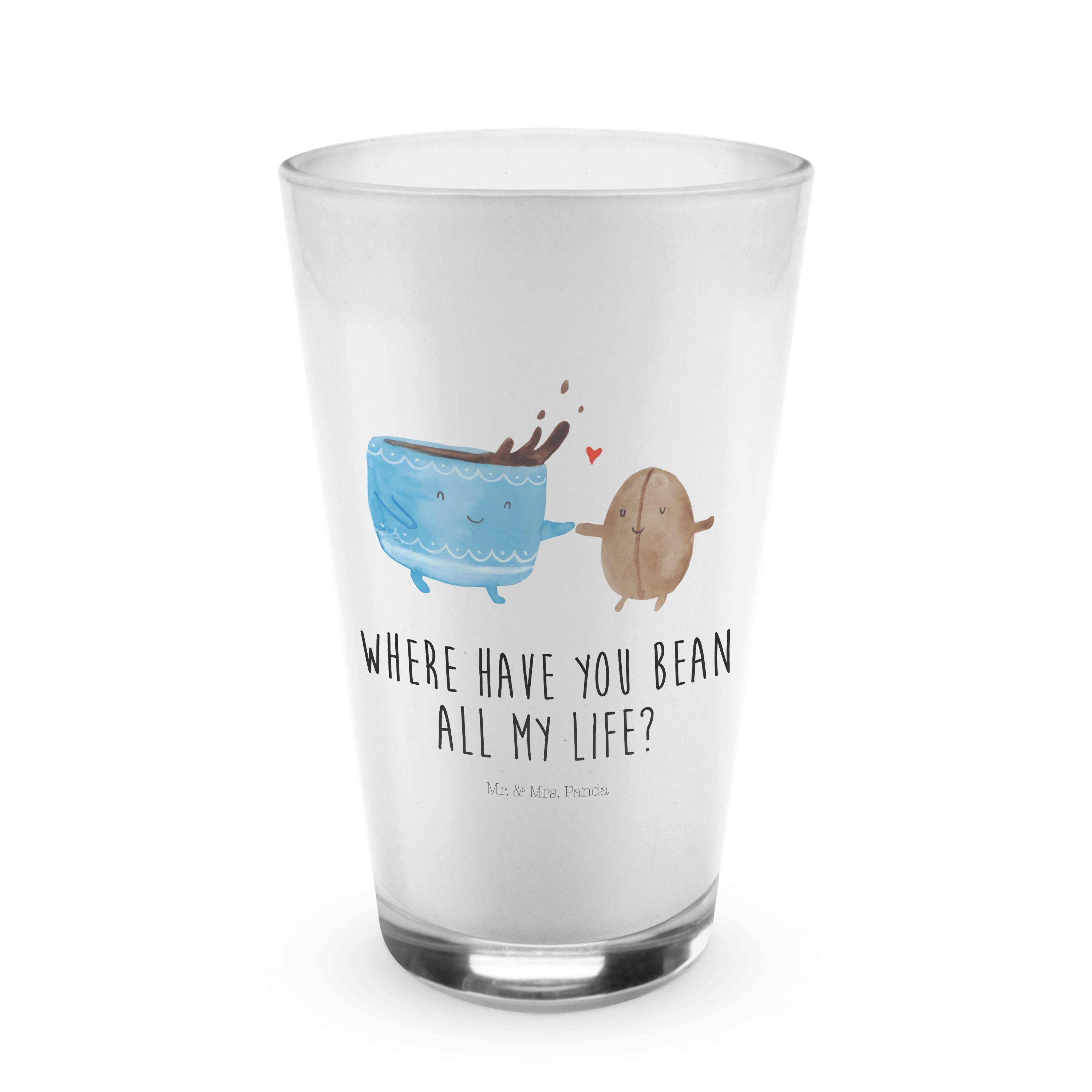 Glas Kaffee Bohne - Transparent - Geschenk, Zufriedenheit, Gute Laune, Tie