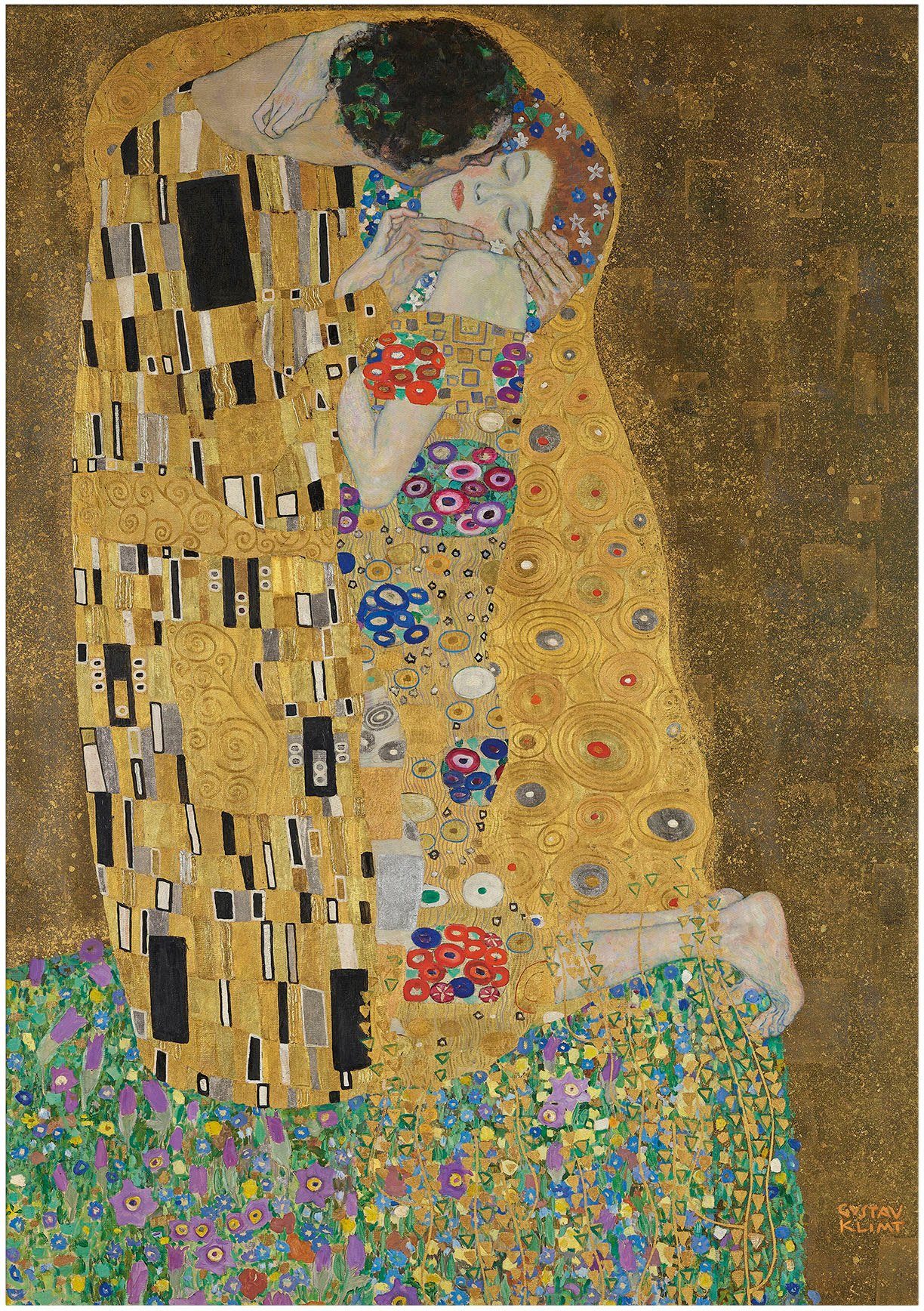 Art for the home Leinwandbild Kuss (Gustav Klimt), Art, Kiss (1 St), der Kuss 100 x 70 cm