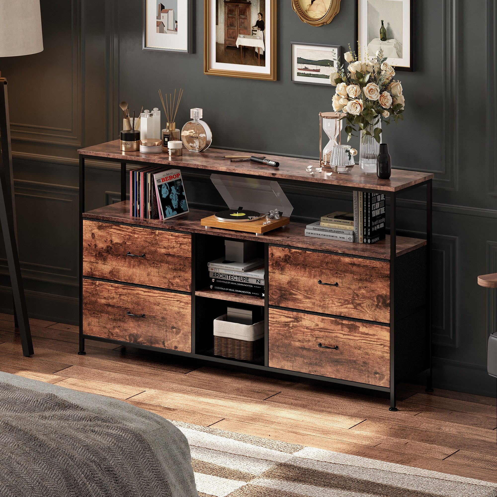 FUROKOY TV-Schrank Lowboard TV-Bank mit LED-Beleuchtung günstig online kaufen