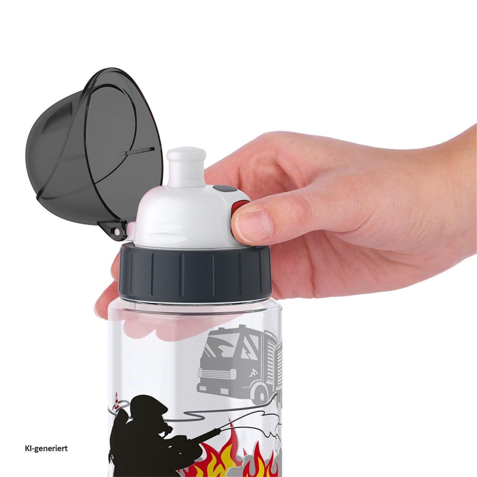 Emsa Trinkflasche Kindertrinkflasche Drink2Go Tritan® Fireman, Glasflasche Leichtgewicht