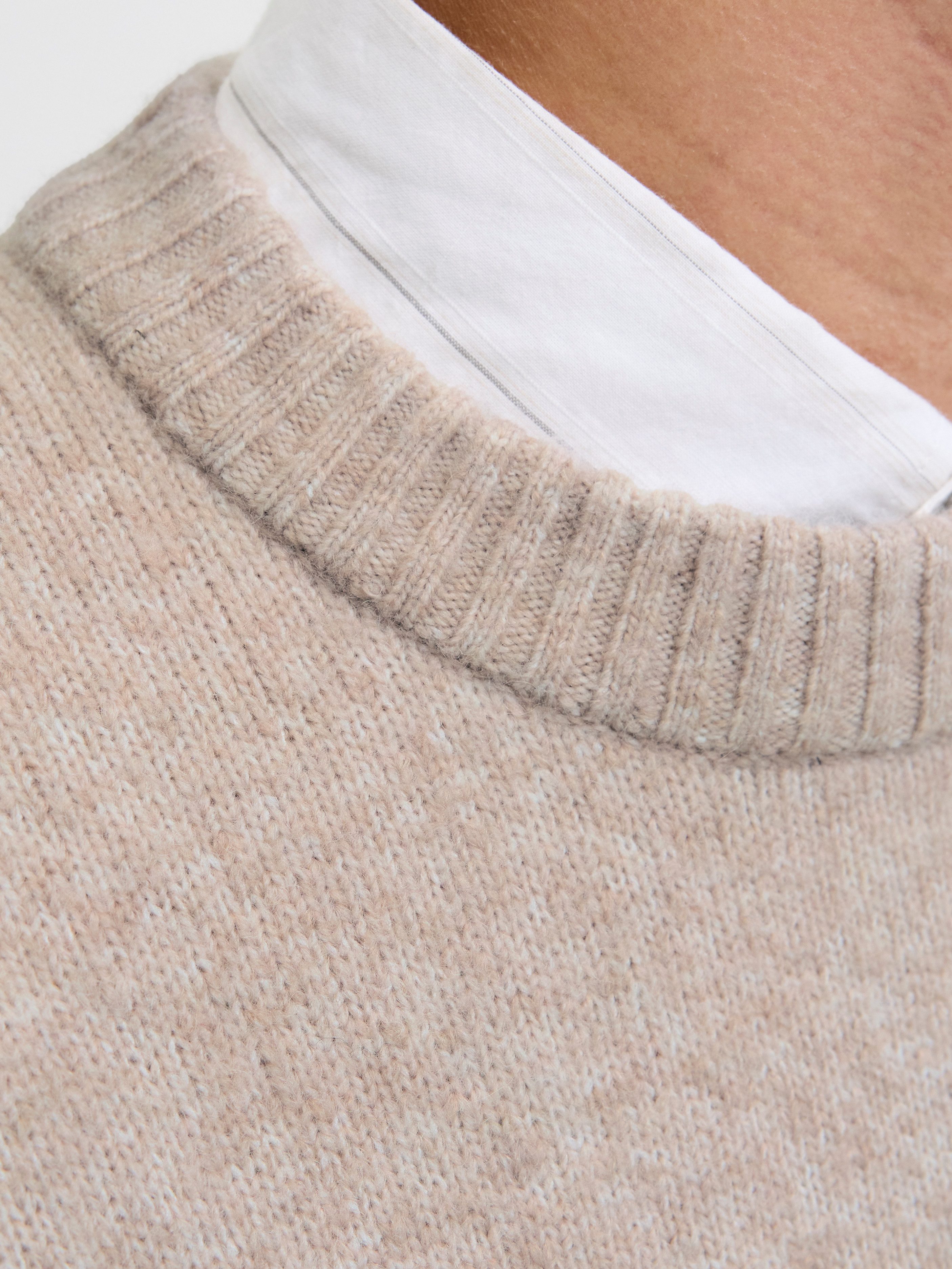 Jack & Jones Rundhalspullover JJESOHO OLLIE KNIT CREW NECK SN Materialmix, relaxed fit – Bild 3 von 5