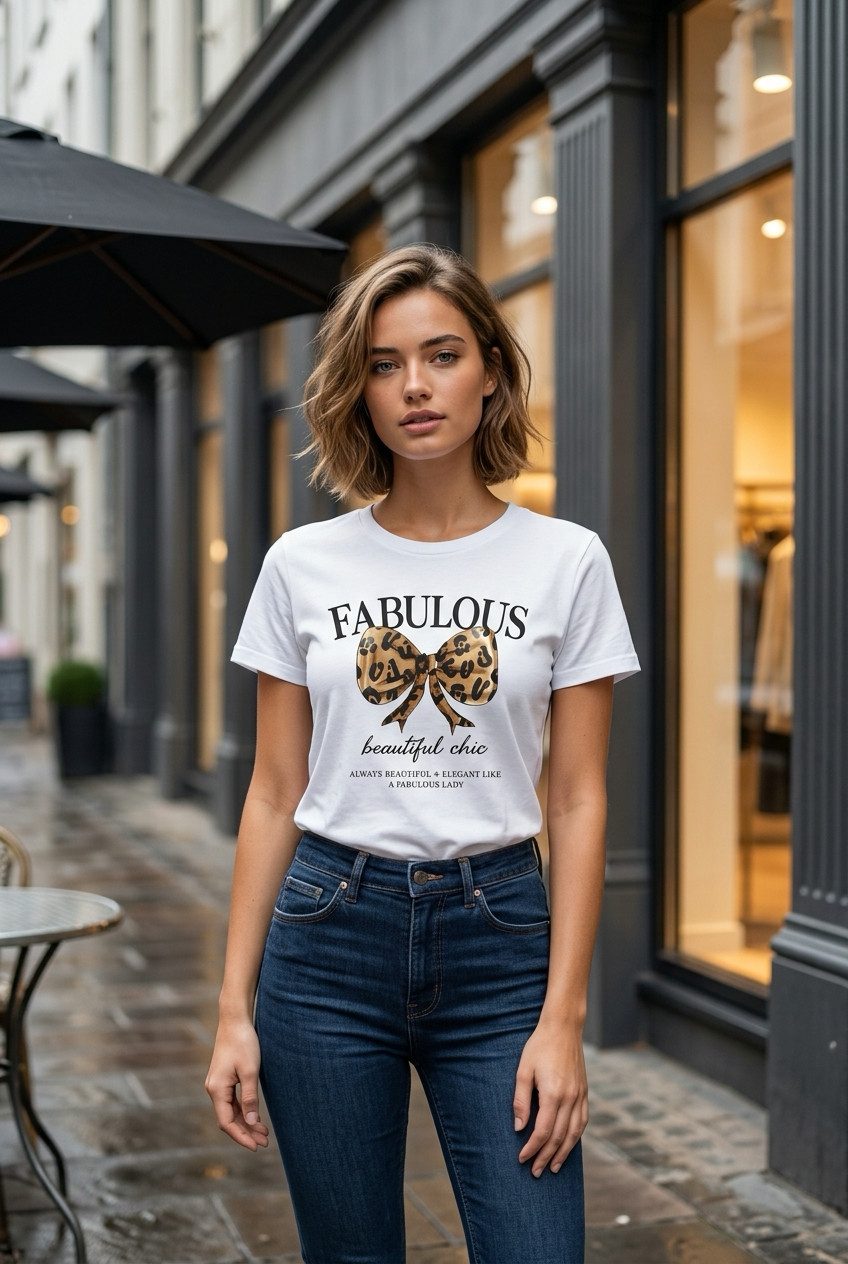 Zuckerwatte Print-Shirt 25202 Rundhalsshirt "Fabulous", Boyfriend Style aus 100% Baumwolle