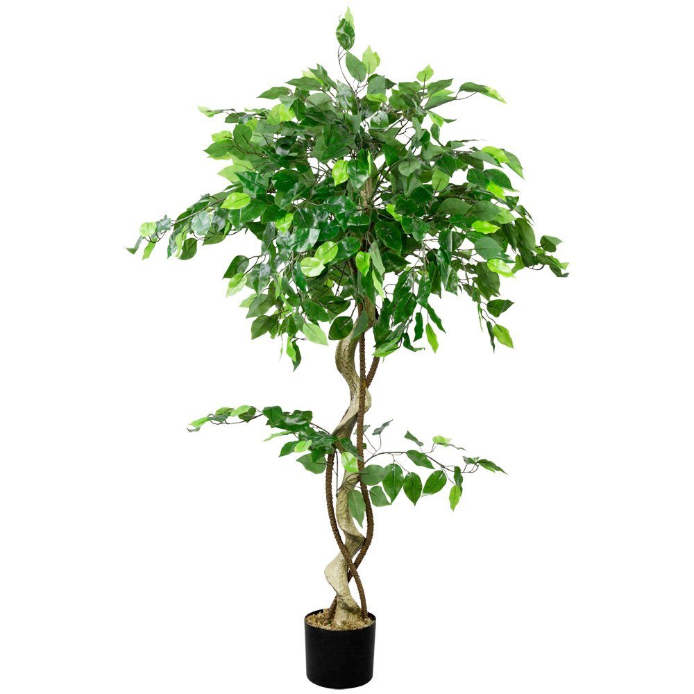 Kunstbaum Kunstpflanze Kunstbaum Künstliche Pflanze Ficus Benjamin 120 cm, günstig online kaufen