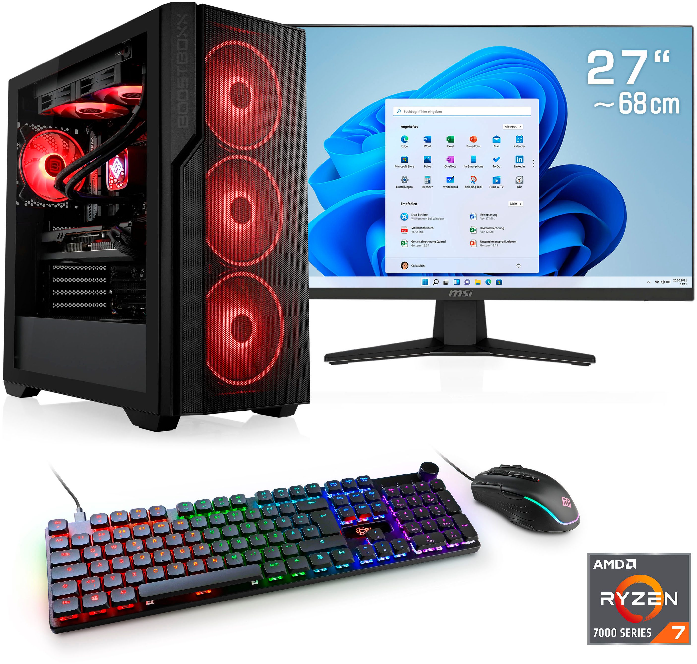 CSL ARVENOX Ultra Vision L28124 Gaming-PC-Komplettsystem (27", AMD Ryzen 7 7800X3D, GeForce RTX 5070, 32 GB RAM, 1000 GB SSD)