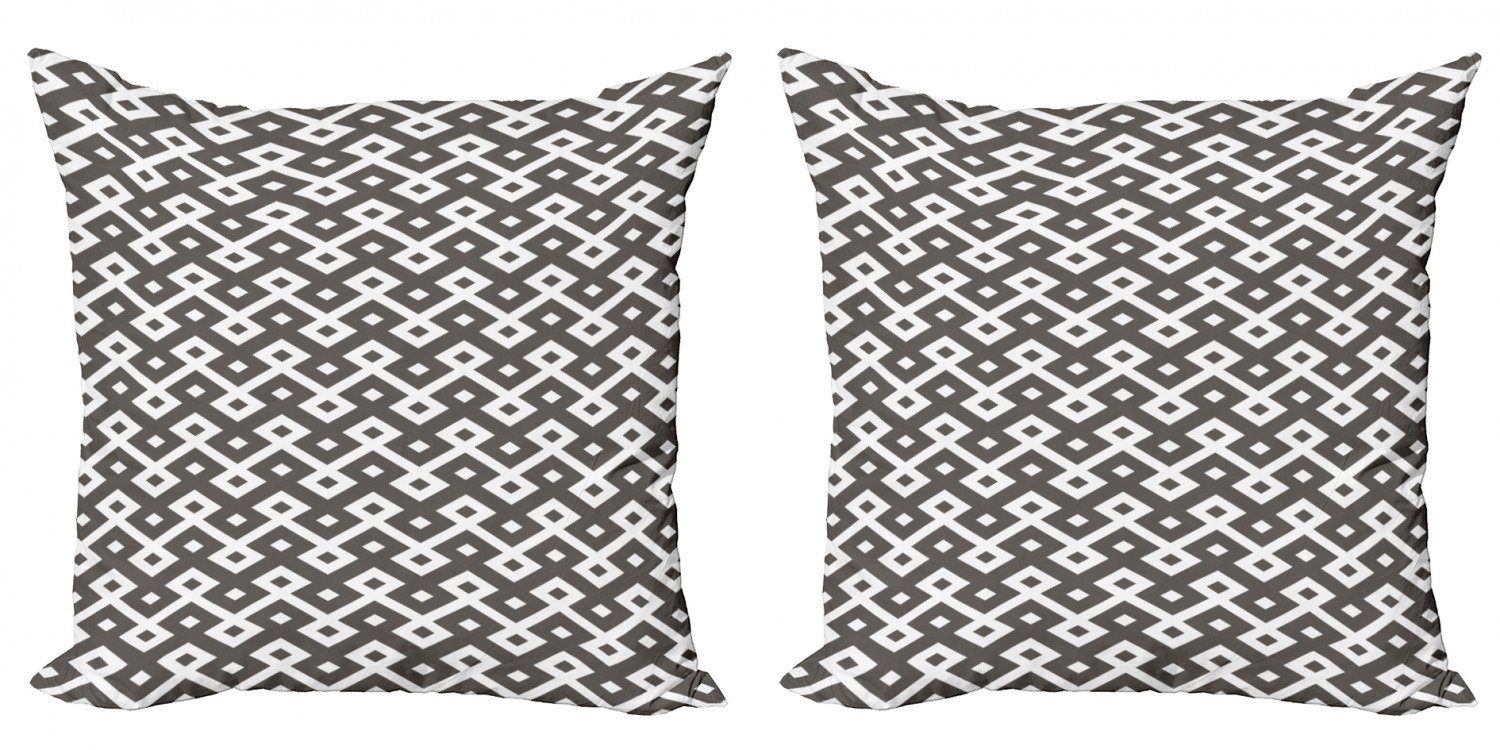 Kissenbezüge Modern Accent Doppelseitiger Digitaldruck, Abakuhaus (2 Stück), Geometrisch Persian Diamant-Linie