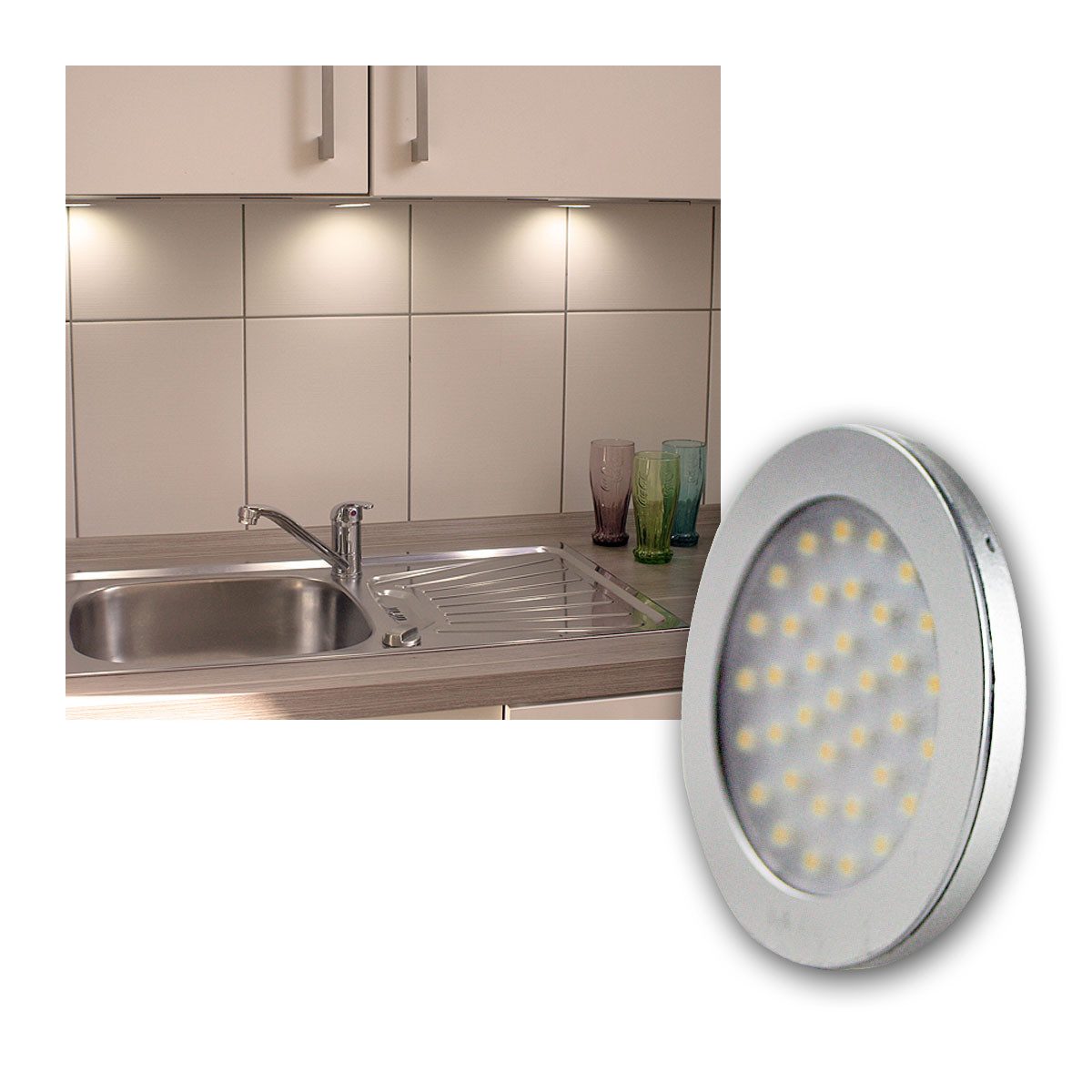 ChiliTec LED Deckenleuchte LED-Aufbauleuchte "ABL-R90", warmweiß, 12VDC 270lm, warmweiß