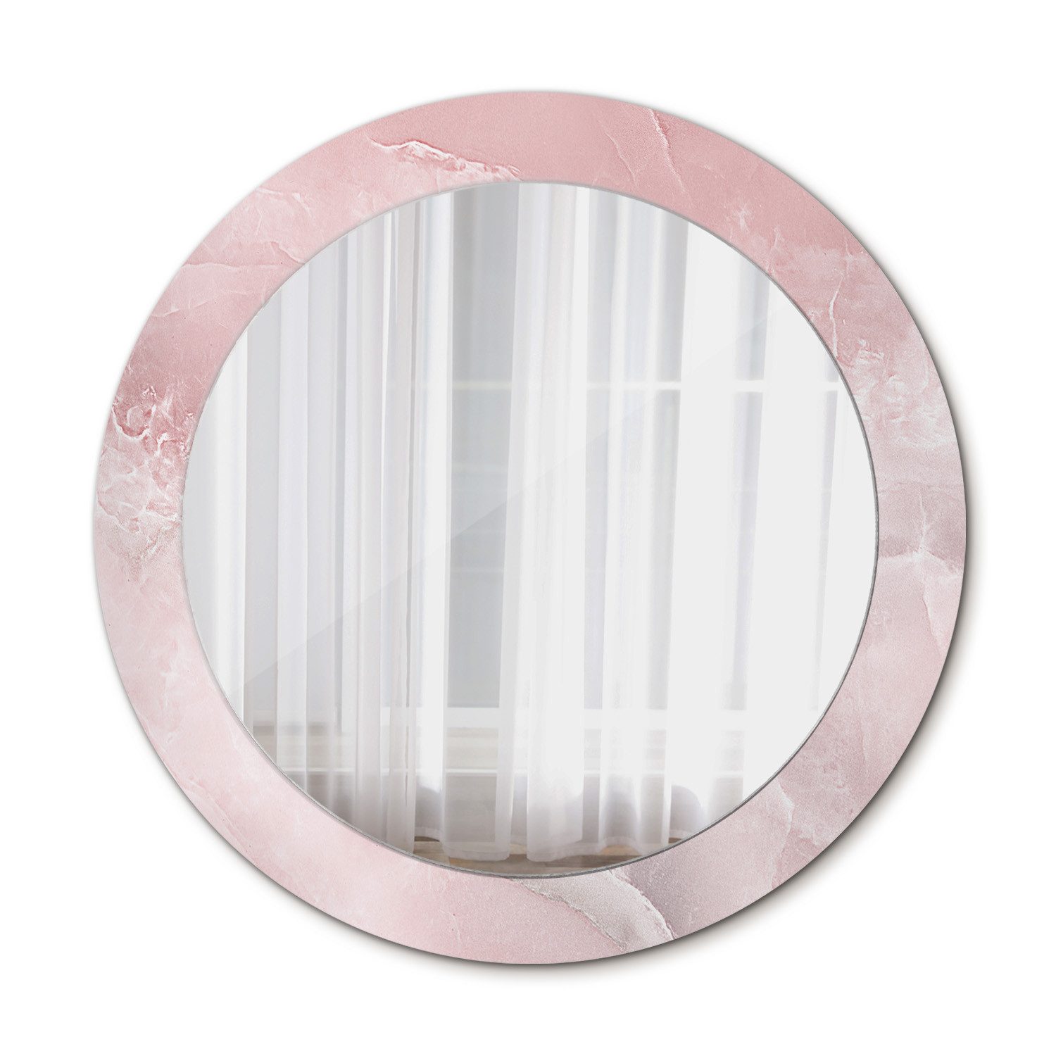 Tulup Dekospiegel mit Aufdruck Badezimmerspiegel Wandspiegel Rundspiegel Rund: Ø70 cm, Wohnzimmer Spiegel