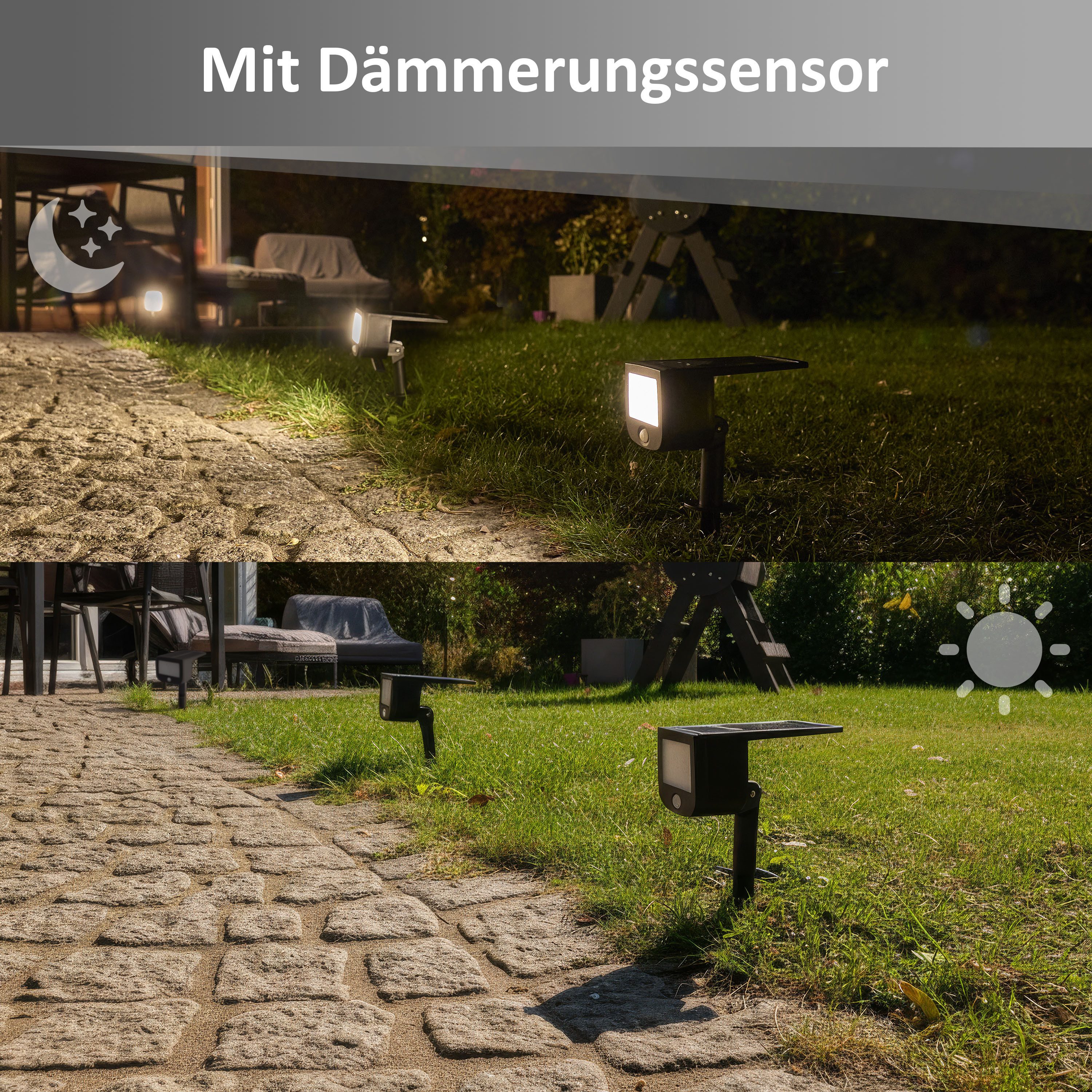 Northpoint Bewegungsmelder LED Solar Strahler Fluter Sicherheitsleuchte mit Funk, (6-St) – Bild 5 von 5