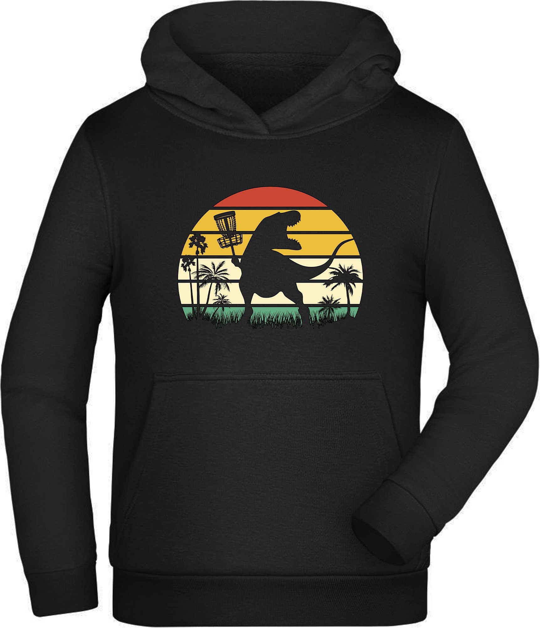 Hoodie Kinder Kapuzen Sweatshirt - Retro mit T-Rex Schatten