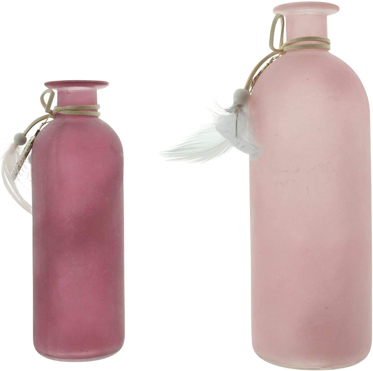 Dekoleidenschaft Tischvase aus Glas in rosa Beeren-Tönen, verziert mit Fede günstig online kaufen