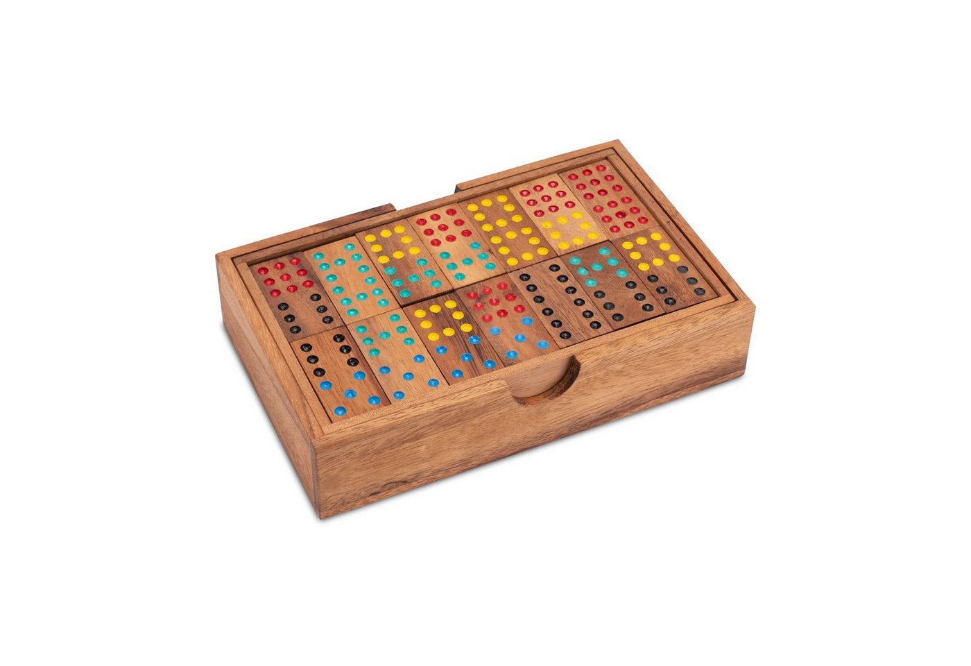 LOGOPLAY Spiel Domino Doppel 9, Gesellschaftsspiel, Domino Doppel 9 Gesellschaftsspiel mit 56 Spielsteinen Für 2 6