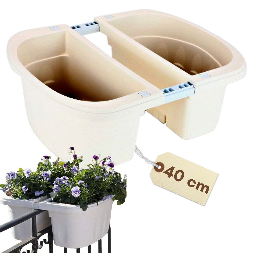 GarPet Blumenkasten Blumenkasten Balkon Beidseitiger Balkonkasten mit Wasserspeicher