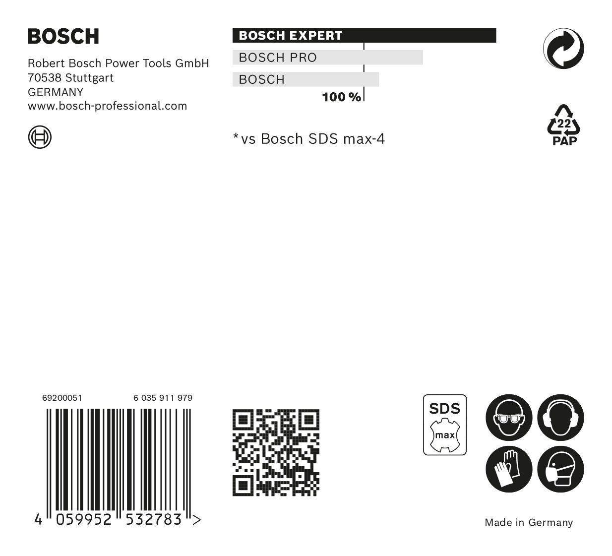 Expert x 800 SDS BOSCH x mm 940 Hammerbohrer - max-8X, Universalbohrer 12