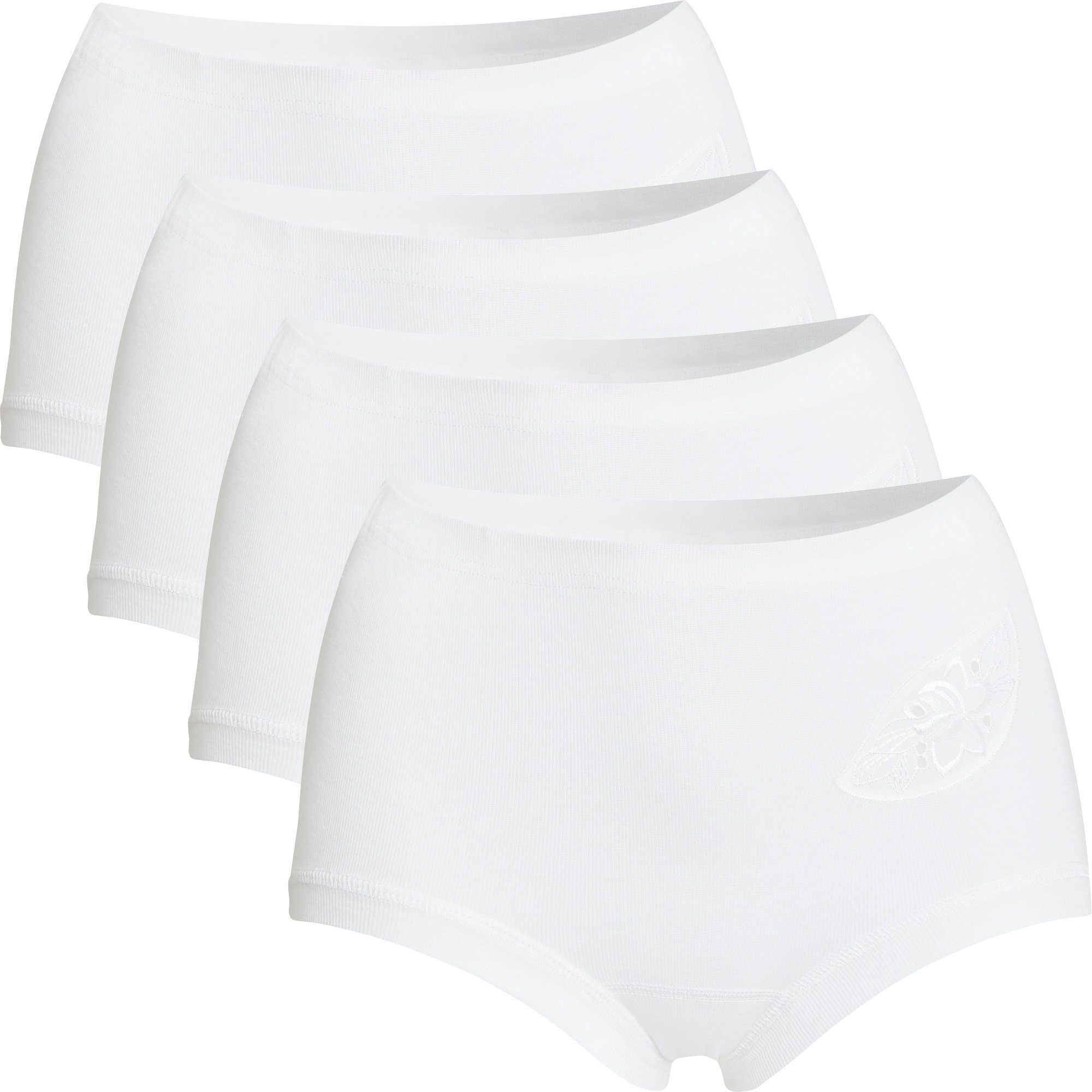 conta Slip Damen-Taillenslip 4er-Pack Feinripp Uni