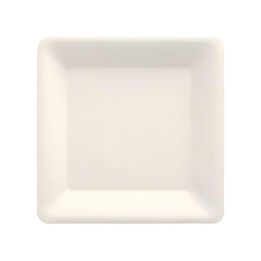 PAPSTAR Einwegteller Teller, Zuckerrohr pure eckig 15,5 cm x 15,5 cm weiss 144 Stk