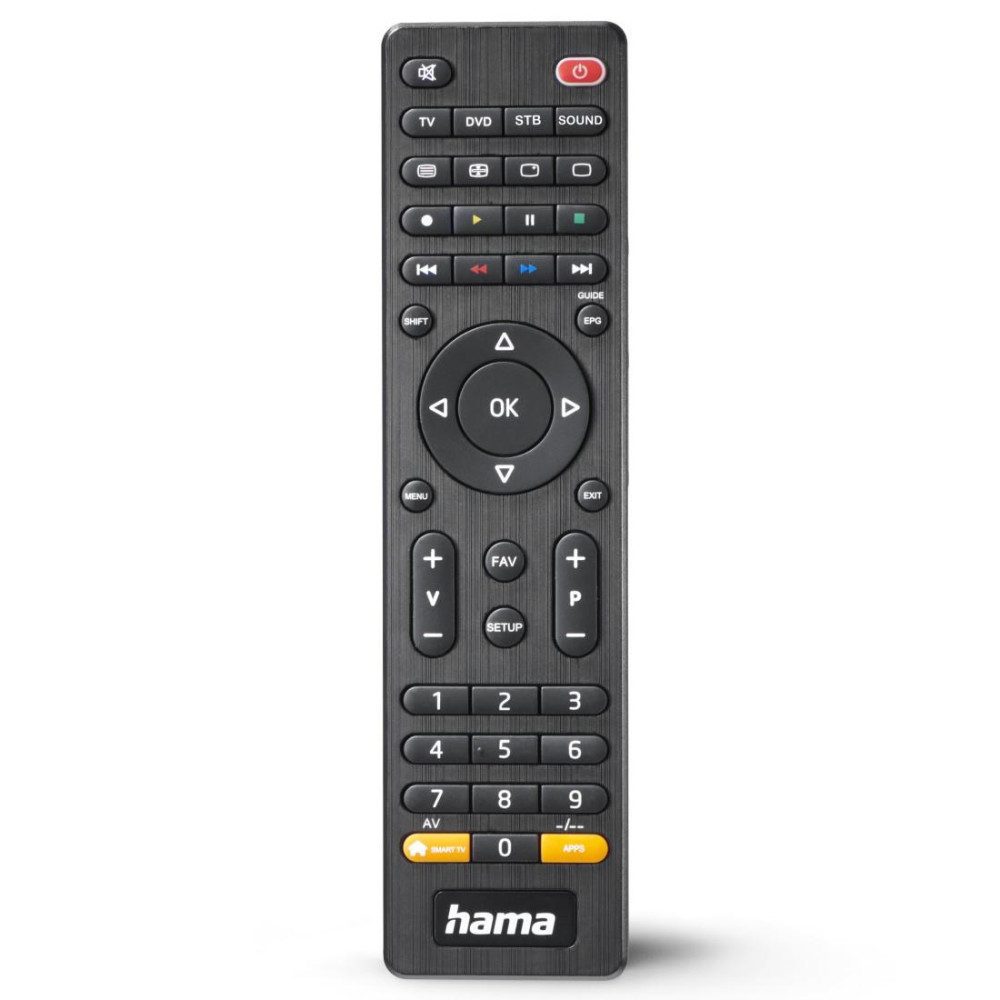 Hama Universal-Fernbedienung TV, Infrarot, für 4 Geräte, mit App-Taste (002 Universal-Fernbedienung