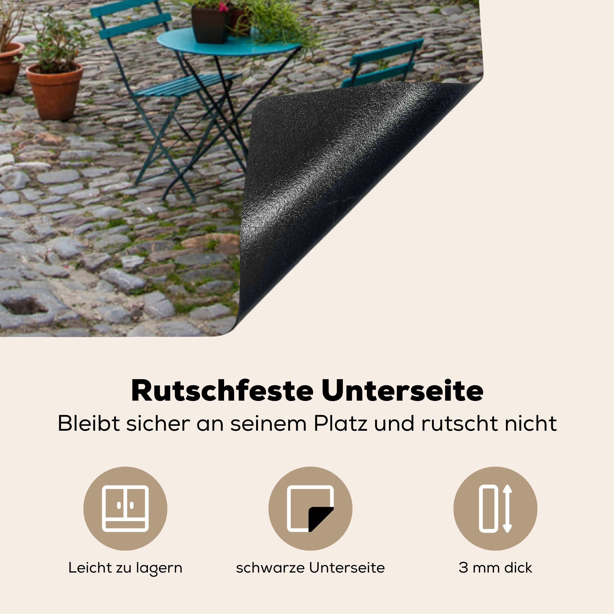 Arbeitsplatte Belgien Pflanzen, Haus Herdblende-/Abdeckplatte tlg), - Vinyl, cm, MuchoWow Ceranfeldabdeckung, für - (1 küche 78x78
