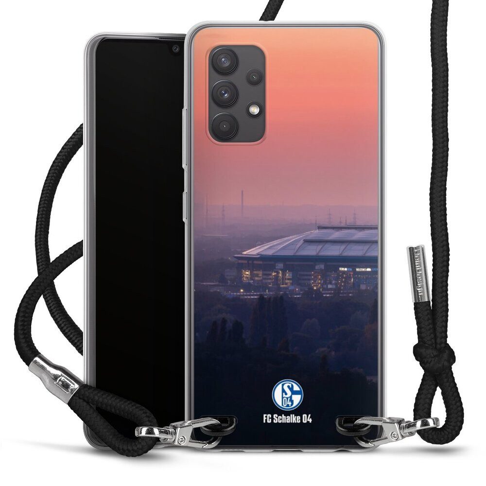 DeinDesign Handyhülle Stadion FC Schalke 04 Offizielles Lizenzprodukt Schalke 04 Stadion, Samsung Galaxy A32 4G Handykette Hülle mit Band Case zum Umhängen