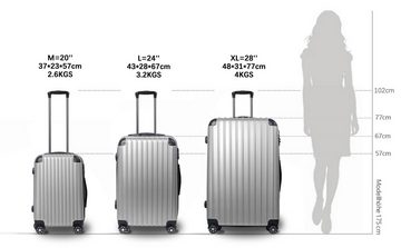 Zedelmaier Trolleyset Reisekoffer Trolley Handgepäck hartschalenkoffer set 4-Rollen, (Set, 3pcs, M/L/XL), Hartschale, ABS-Kabine, Leichtgewicht, Zahlenschloss