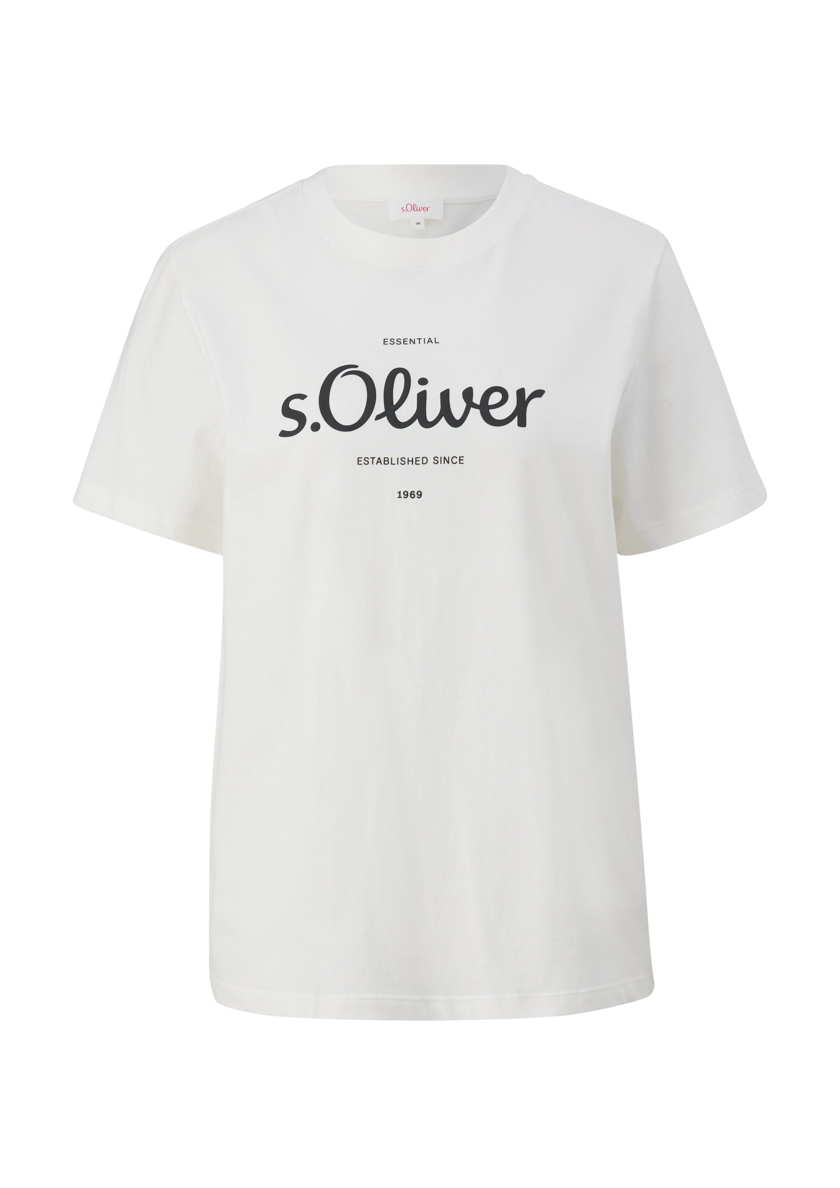 T-Shirt white vorne Logodruck mit s.Oliver