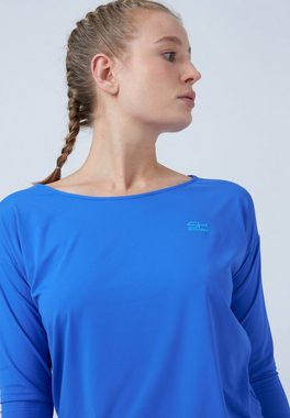 SPORTKIND Funktionsshirt Tennis 3/4 Loose Fit Shirt Mädchen & Damen kornblumen blau