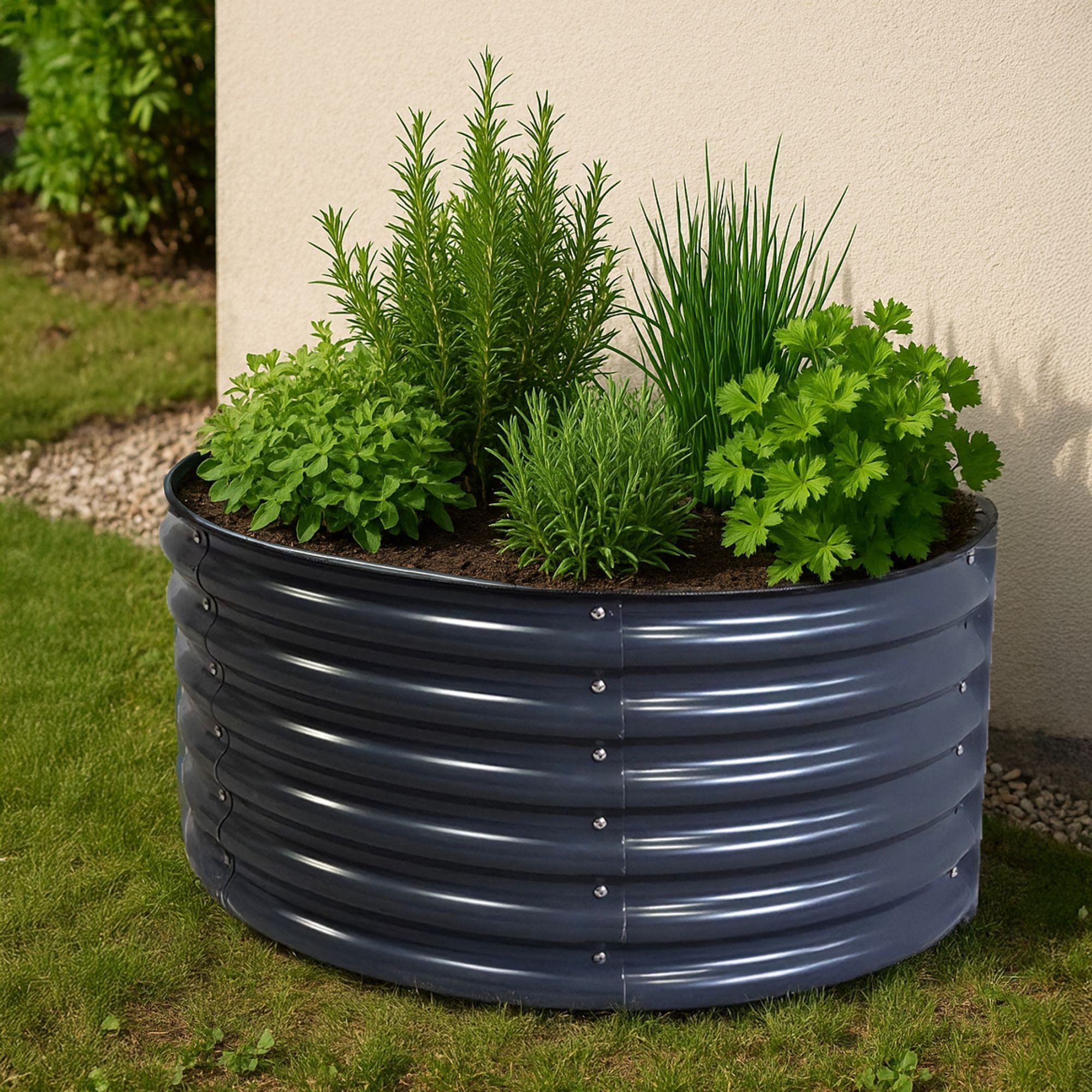 osoltus Hochbeet osoltus Hochbeet Gartenbeet Pflanzbeet halbrund aus Metall 105 x 60 x – Bild 2 von 5